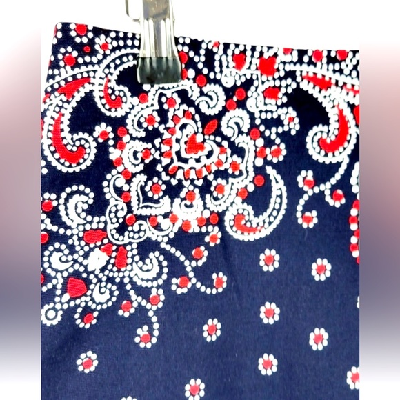 Talbots Red white & Blue printed mini skirt Womens Size 2P - Picture 3 of 11